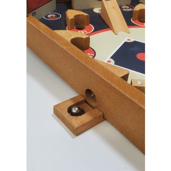 Hammer & Axe Tabletop Baseball Game, Wooden Stadium Pinball Style 100% COMPLETE - Picture 4 of 10